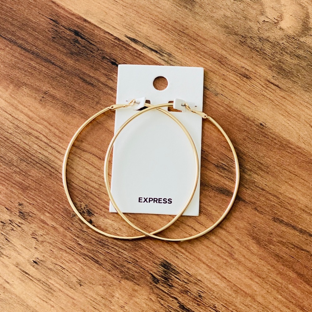 Express Gold Metal Hoop Earrings